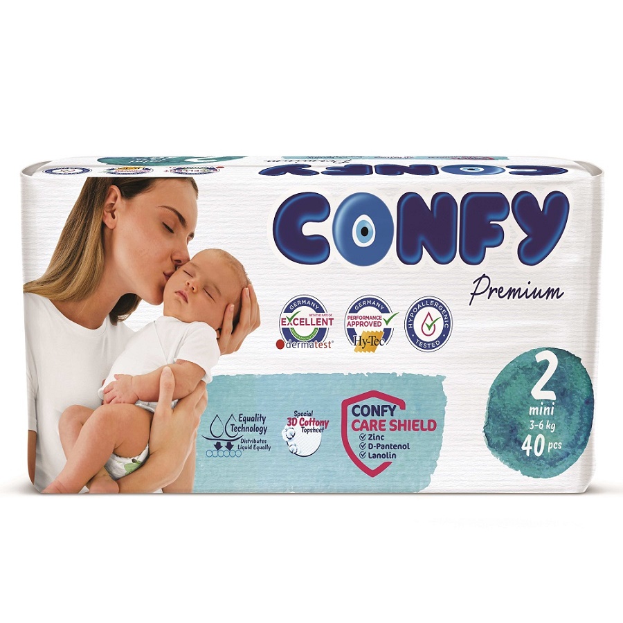 CONFY ՊՐԵՄԻՈՒՄ ՄԱՆԿԱԿԱՆ DIAPER(2) ՄԻՆԻ ԷԿՈ 40 հատ