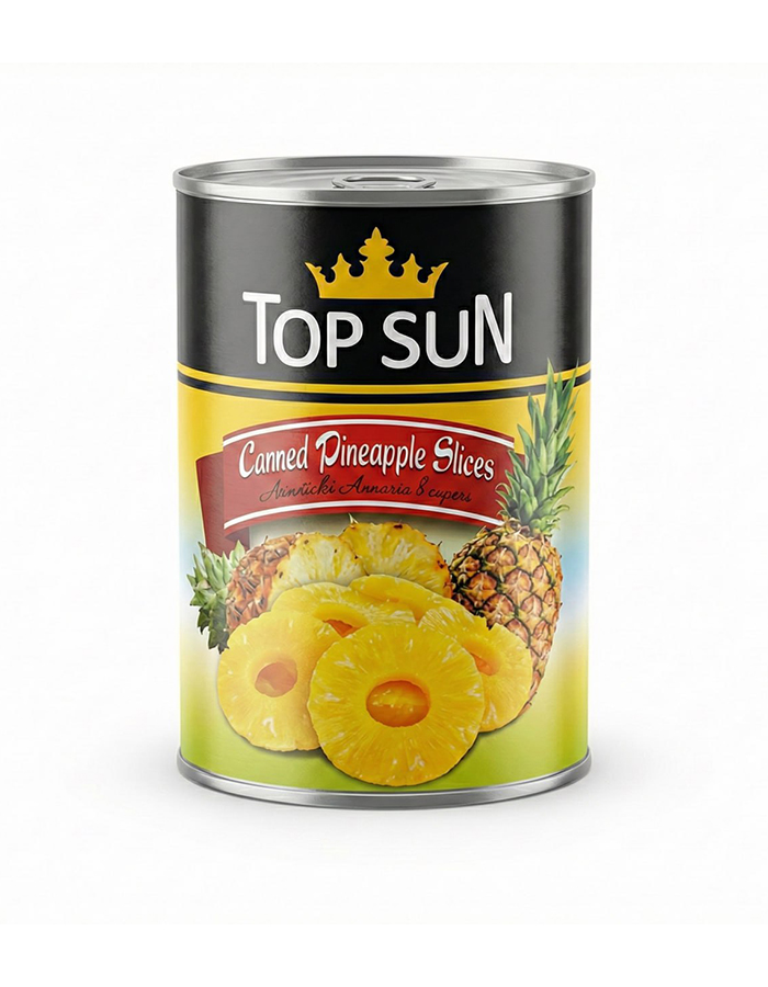 Pineapple կտրատված պահածոյացված Top Sun 565 գր.