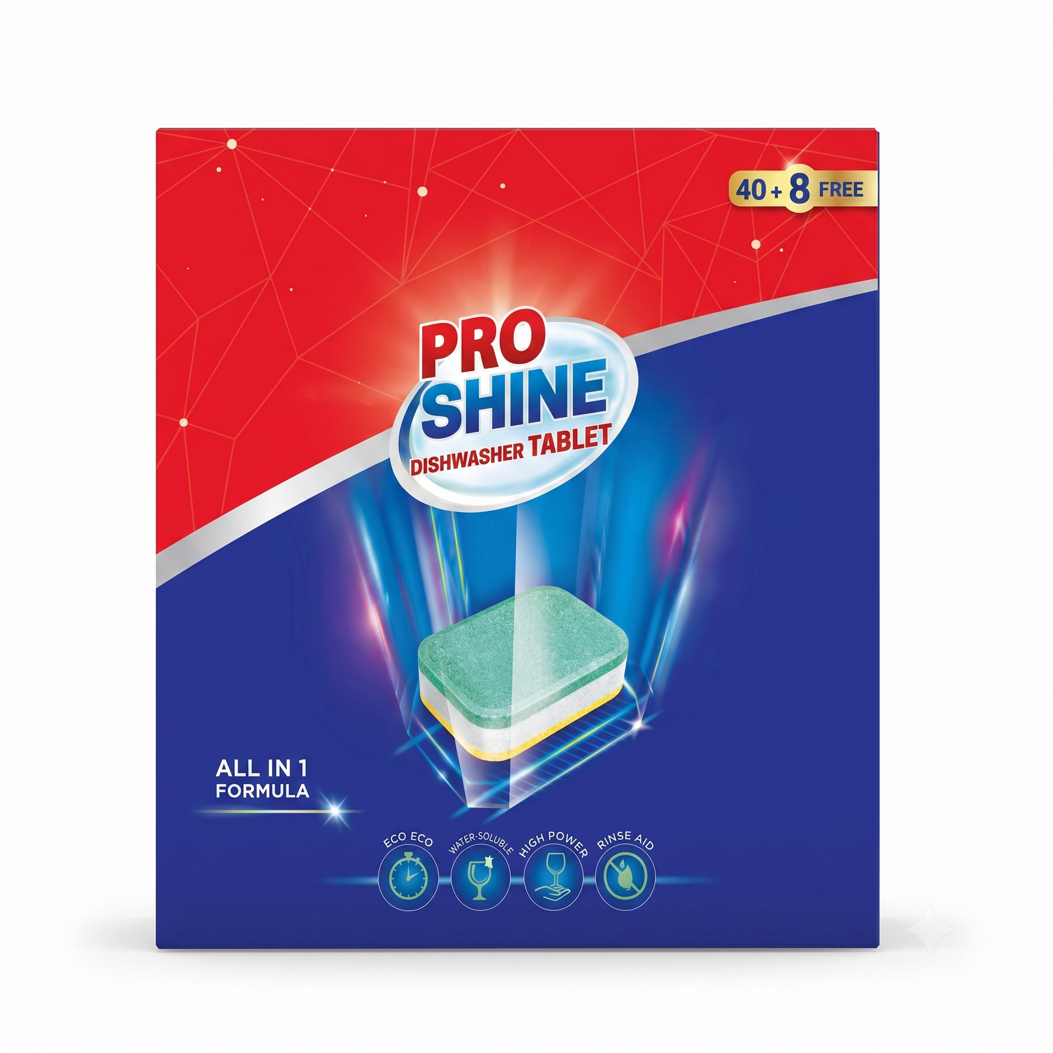 Ամանեղենի լվացքի մեքենայի պատիճներ, Pro Shine, 48 հատ.