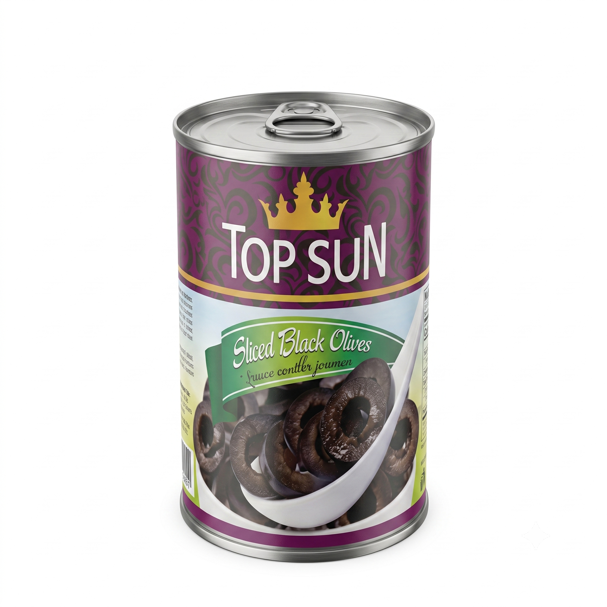 Սև ձիթապտուղ, կտրատված, Top Sun, 3100 մլ.