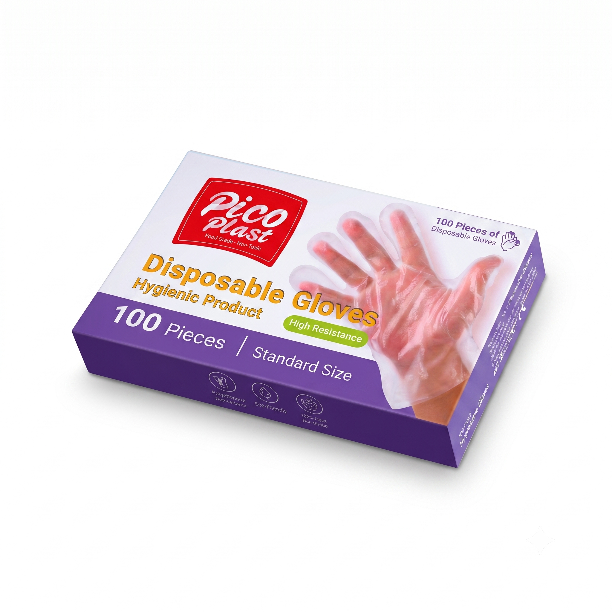 Ձեռնոցներ, միանգամյա օգտագործման Pico Plast, 100 հատ.