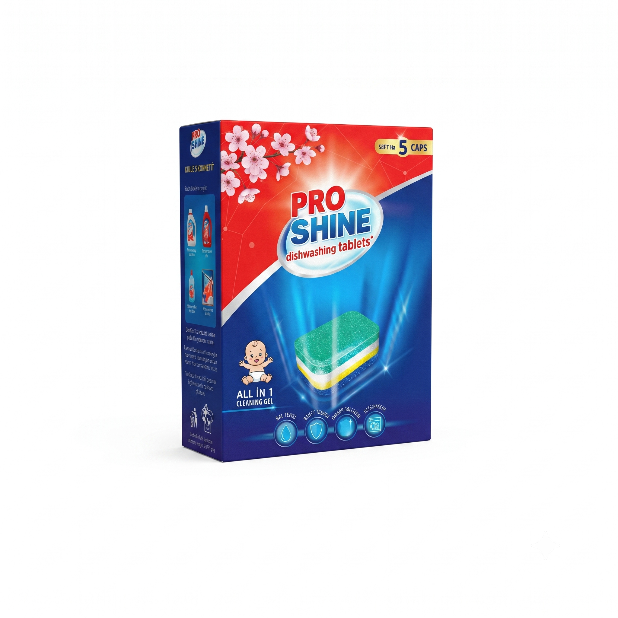 Ամանեղենի լվացքի մեքենայի պատիճներ, Pro Shine, 22 հատ.